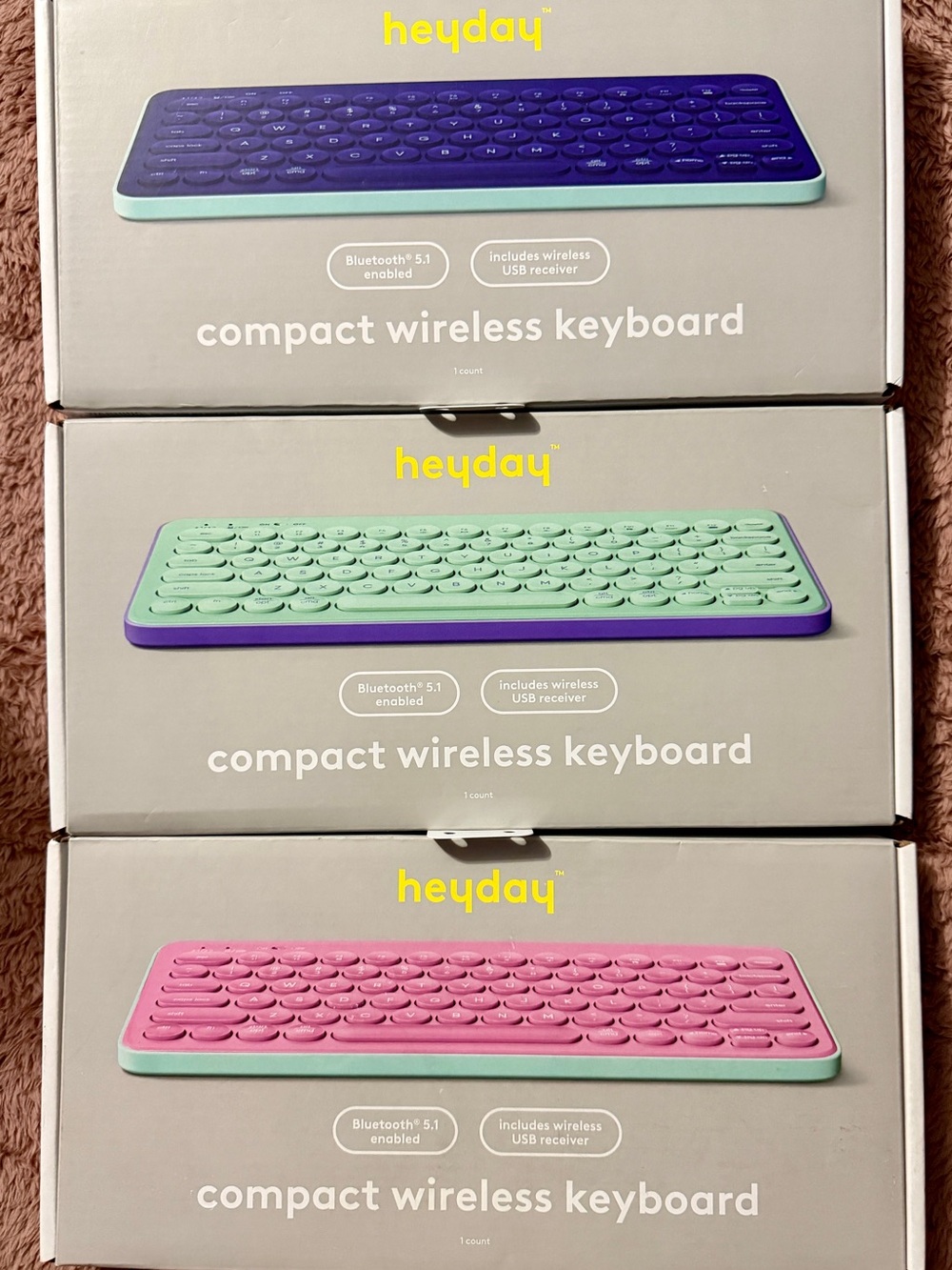 HeyDay Compact Wireless Keyboard Bluetooth & USB Wireless Receiver